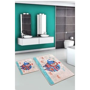 Set 2 covorase de baie Etnic Rectangle, Chilai, 50x60 cm/60x100 cm, multicolor imagine