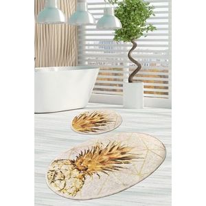 Set 2 covorase de baie Gold Pine, Chilai, 50x60 cm/60x100 cm, multicolor imagine