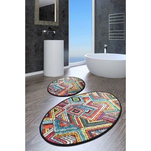 Set 2 covorase de baie Maglie DJT, Chilai, 50x60 cm/60x100 cm, multicolor imagine