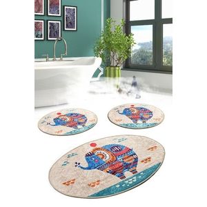 Set 3 covorase de baie Etnic, Chilai, 50x60 cm/60x100 cm, multicolor imagine