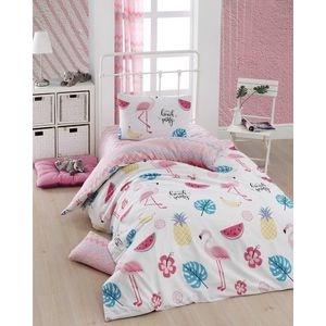 Lenjerie de pat pentru o persoana, Eponj Home, Kokteyl 143EPJ01909, 2 piese, amestec bumbac, multicolor imagine