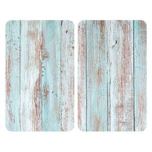 Set 2 protectii bucatarie, Allstar, Blue Wood, 30 x 52 x 0.8 cm, sticla termorezistenta, multicolor imagine