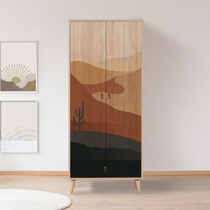 Dulap pentru haine, Vella, City Desert, 80 x 190 x 45 cm, pal melaminat, multicolor imagine