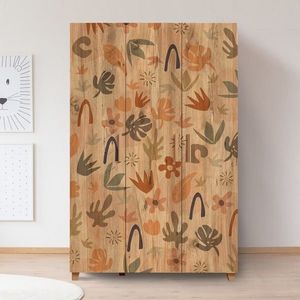 Dulap pentru haine, Vella, Leva Leaf, 120 x 189 x 48 cm, pal melaminat, multicolor imagine