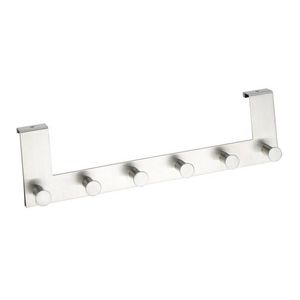 Suport pentru prosoape/haine suspendabil pe usa, Wenko, Celano, 6 carlige, 39 x 11 x 5.5 cm, inox imagine