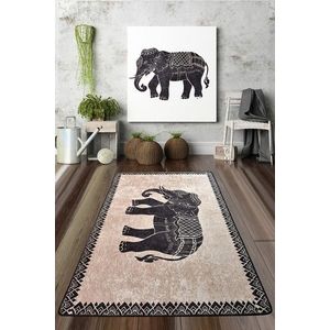 Covor de hol, Elefante Nero Djt, 50% catifea/50% poliester, Multicolor imagine