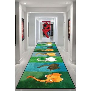 Covor, Gatto Carino, 80x150 cm, Poliester, Multicolor imagine