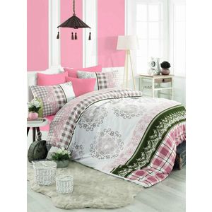 Lenjerie de pat pentru o persoana, Nazenin - Pink, Pearl Home, Bumbac Ranforce imagine