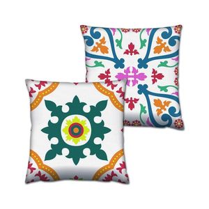 Set 2 perne decorative, AB-4661-4662, 50% bumbac / 50% poliester, Multicolor imagine