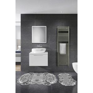 Set covorase de baie 2 piese, Alanur Home, 21014915GR, Poliester, Gri imagine