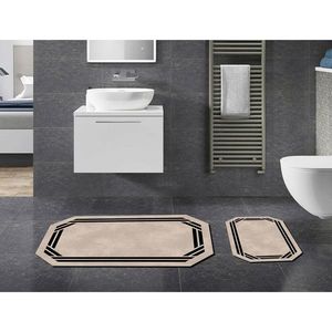 Set covorase de baie 2 piese, Alanur Home, 21020815BJ, Poliester, Crem imagine