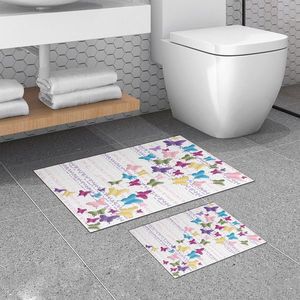 Set covorase de baie 2 piese, Alanur Home, 510622, Poliester, Multicolor imagine