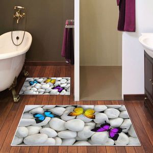 Set covorase de baie 2 piese, Alanur Home, KT432, Poliester, Multicolor imagine