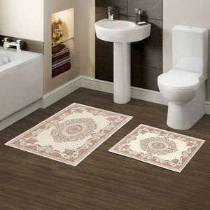 Set covorase de baie 2 piese, Alanur Home, KT453, Poliester, Multicolor imagine