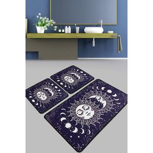 Set covoraș de baie (3 bucăți), Chilai Home, Aten Djt, Poliester, Multicolor imagine