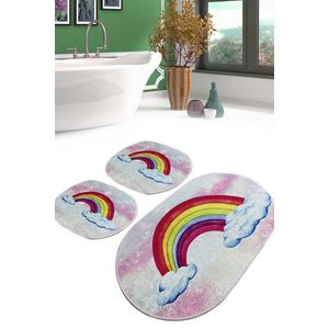 Set covoraș de baie (3 bucăți), Chilai Home, Leno Djt, Poliester, Multicolor imagine