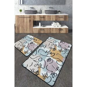 Set covorase de baie 2 piese, Chilai Home, Centum, Poliester, Multicolor imagine