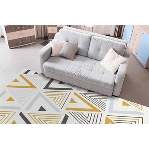 Covor de hol, Ar 18 Yellow Grey , 80x150 cm, Bumbac, Galben / Gri imagine