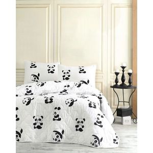 Set cuvertura matlasata Single 160x220 cm, 2 piese, Panda, EnLora Home, 65% bumbac/35% poliester imagine