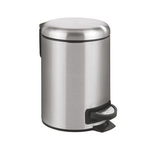 Cos de gunoi cu pedala, Wenko, Leman, mecanism cu inchidere lenta, 3 L, 17 x 22.5 x 25 cm, inox/polipropilena, gri imagine