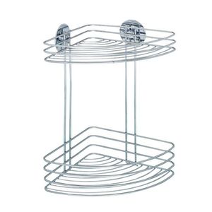 Polita de colt pentru baie, Wenko, Turbo-Loc®, 26.5 x 33 x 20 cm, inox imagine