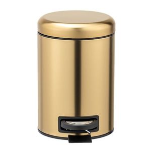 Cos de gunoi cu pedala, Wenko, Leman Gold Matt, 3 L, inox, auriu imagine