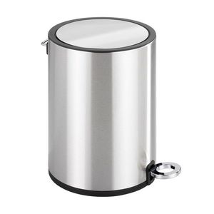 Cos de gunoi cu pedala, Wenko, Monza Easy Close, 3 L, 24.5 x 25.5 x 18.5 cm, inox, argintiu imagine