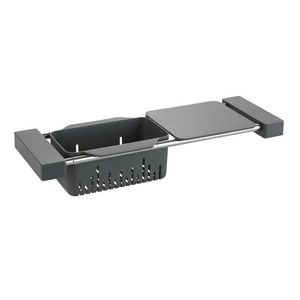 Organizator extensibill pentru chiuveta, Wenko, Caddy, 14 x 8 x 43.5/77.5 cm, plastic/inox, gri imagine