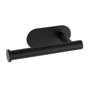 Suport pentru hartie igienica dublu-adeziv, Wenko, Wenko, Turbo-Loc®, Orea, 16 x 4.5 x 7 cm, inox, negru imagine