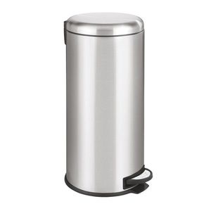 Cos de gunoi cu pedala, Wenko, Leman Easy Close, 30 L, inox, gri imagine