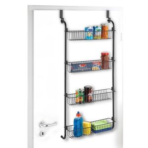 Suport suspendabil cu 4 cosuri, Wenko, 50 x 109 x 14 cm, metal, negru imagine