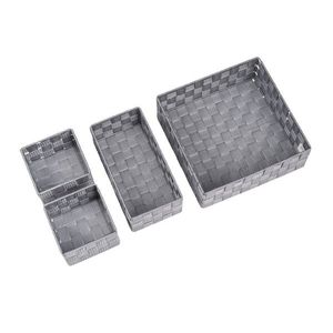 Set 4 cosuri pentru depozitare, Wenko, Adria, 28 x 10 x 28 cm, polipropilena, gri imagine