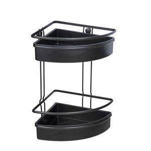 Etajera de colt pentru baie, Wenko, Molinella, 30 x 21.5 x 35 cm, inox/plastic, negru imagine