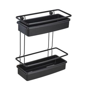 Etajera pentru baie, Wenko, Molinella, 30 x 35 x 14 cm, inox/plastic, negru imagine