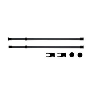 Set 2 bare extensibile pentru suport haine, Wenko Herkules Twin, 75-120 cm, otel/plastic, negru imagine