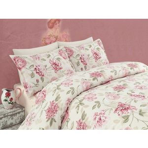 Lenjerie de pat dubla 3 piese, Care - Pink, Eponj Home, 65% bumbac/35% poliester imagine