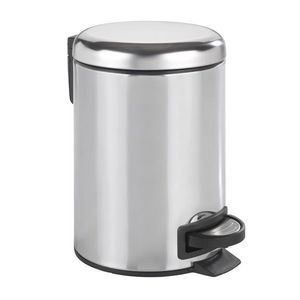 Cos de gunoi cu pedala, Wenko, Leman, 17 x 22.5 x 25 cm, 3 L, inox, gri imagine