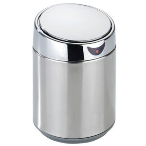 Cos de gunoi pentru cosmetice, Maximex, Senso, 12.5 x 12.5 x 18 cm, 0.8 L, inox, gri imagine