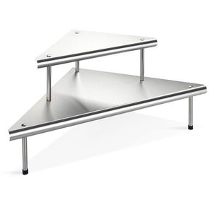 Etajera de colt pentru bucatarie, Maximex, Massivo Duo, 48.5 x 48.5 x 31 cm, inox, gri imagine