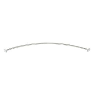 Bara extensibila pentru perdeaua de dus, Wenko, Arched Chrome, 2.5 x 110-200 cm, aluminiu, alb imagine