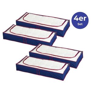 Set 4 organizatoare pentru dulap, Maximex, Deep Blue, 100 x 45 x 11 cm, polietilena, albastru/rosu imagine