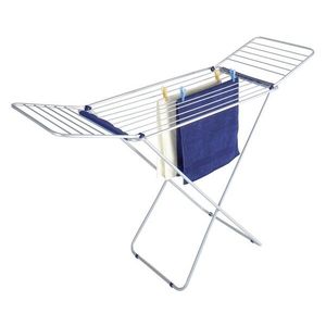 Uscator rufe pliabil, Wenko, Dual-Wing, 175 x 56 x 112 cm, 16 m capacitate de uscare, aluminiu, gri imagine