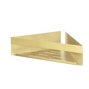 Etajera de colt pentru baie, Wenko, Turbo-Loc Genova Gold, 36 x 17 x 8 cm, inox, auriu imagine