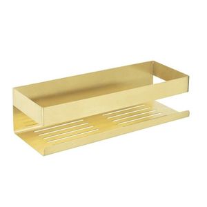 Etajera de colt pentru baie, Wenko, Turbo-Loc Genova Gold, 36 x 10.5 x 8 cm, inox, auriu imagine