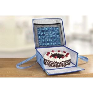 Geanta termoizolanta pentru prajituri Maximex, Cakes, 38x38x16 cm, poliester, albastru imagine