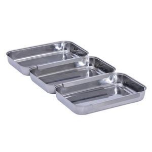 Set 3 tavi Maximex, Batter, 22x15.7x3.2 cm, inox, argintiu imagine