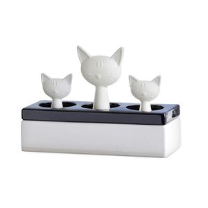 Umidificator Maximex, Cat, 22x8.5x15.5 cm, ceramica, alb/negru imagine