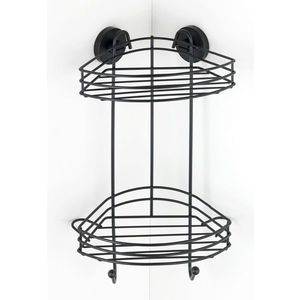 Polita pentru baie Rack, Wenko, 23x21x43 cm, metal/otel, negru imagine