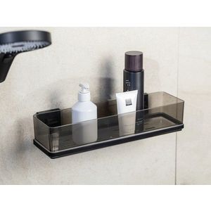 Polita pentru baie Quadro Black, Wenko, 38.5x14.5x8.5 cm, inox/ABS/polistiren, negru imagine