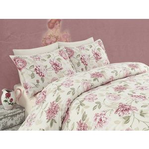 Lenjerie de pat dubla, Eponj Home, Care Pink, 4 piese, amestec bumbac, multicolor imagine